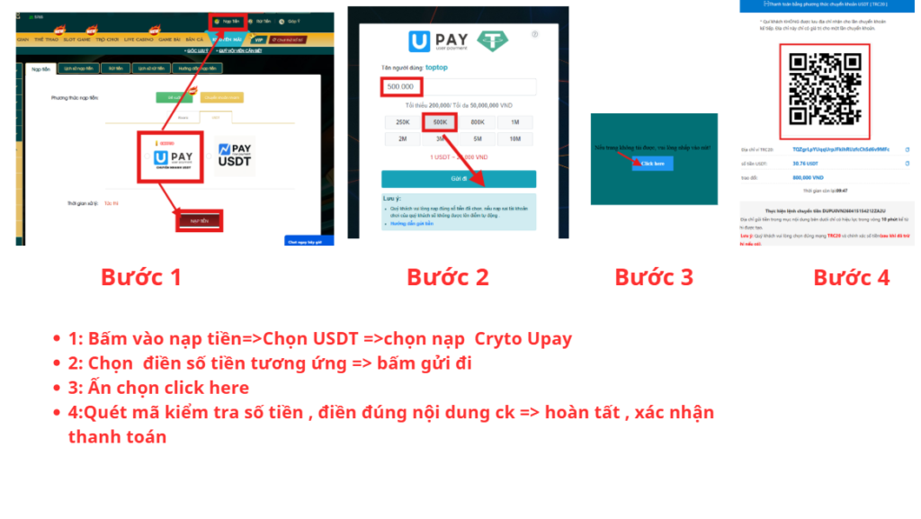 HƯỚNG DẪN NẠP TIỀN CỰC NHANH CHÓNG 