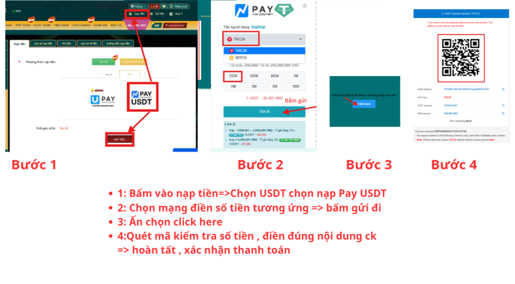 HƯỚNG DẪN NẠP TIỀN CỰC NHANH CHÓNG 