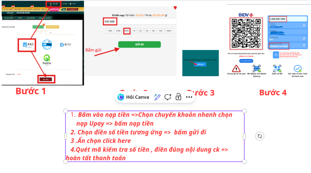 Hướng dẫn nạp tiền Upay